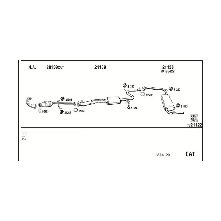 Išmetimo sistema WALKER MA41201