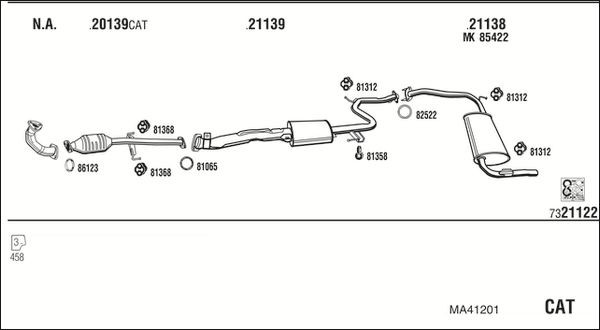Išmetimo sistema WALKER MA41201
