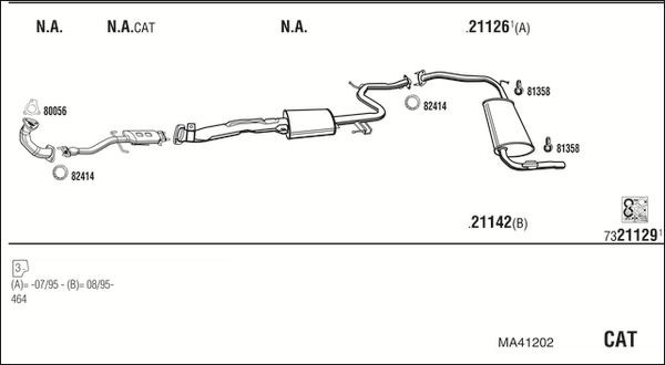 Išmetimo sistema WALKER MA41202