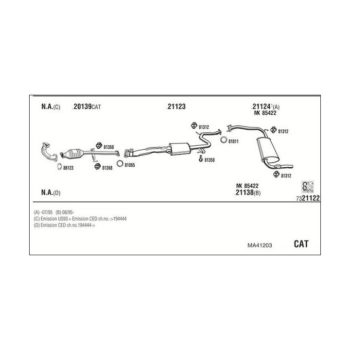 Išmetimo sistema WALKER MA41203