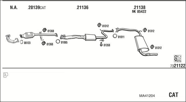 Išmetimo sistema WALKER MA41204
