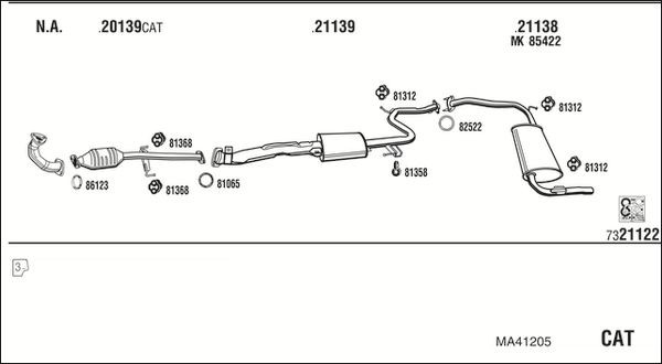 Išmetimo sistema WALKER MA41205