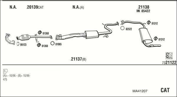 Išmetimo sistema WALKER MA41207