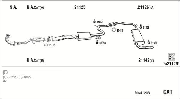 Išmetimo sistema WALKER MA41208