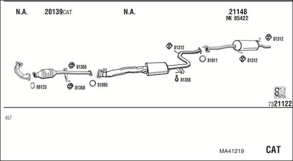 Išmetimo sistema WALKER MA41219