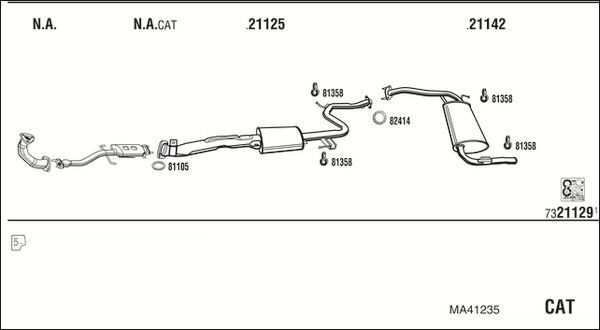 Išmetimo sistema WALKER MA41235