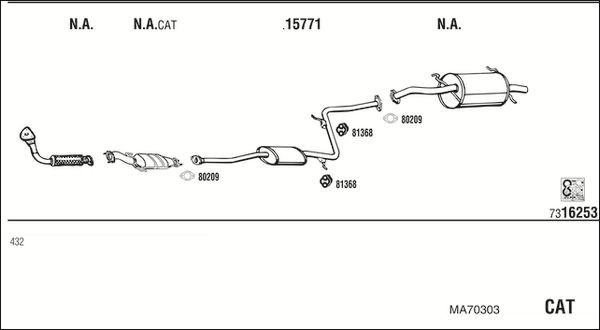 Išmetimo sistema WALKER MA70303