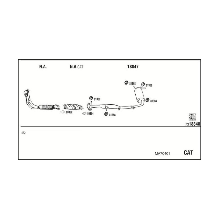 Išmetimo sistema WALKER MA70401