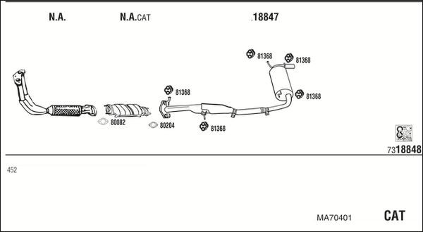 Išmetimo sistema WALKER MA70401