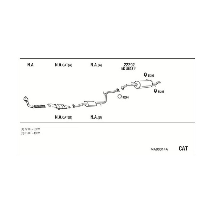 Išmetimo sistema WALKER MA80314A
