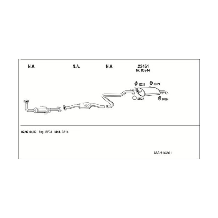 Išmetimo sistema WALKER MAH10261
