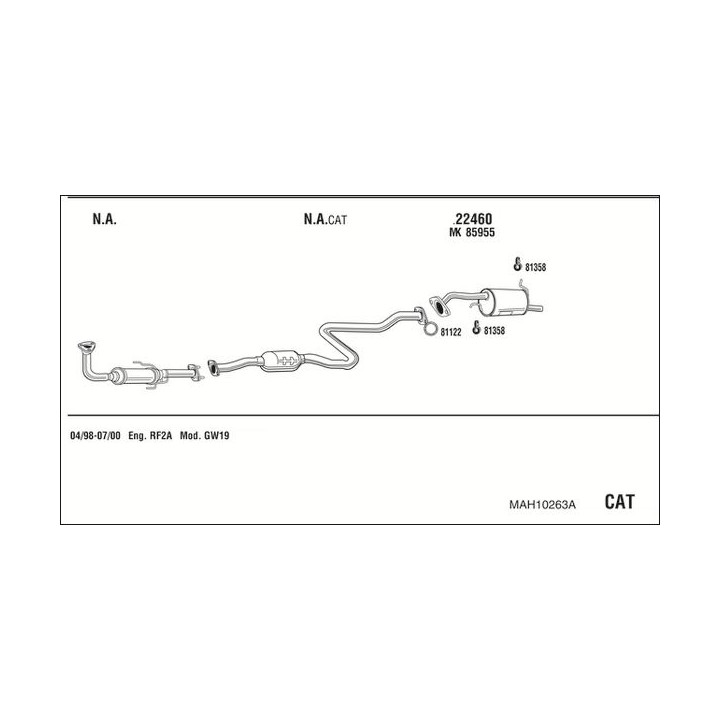 Išmetimo sistema WALKER MAH10263A
