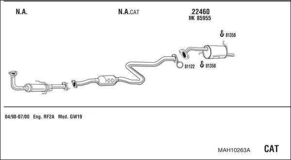Išmetimo sistema WALKER MAH10263A