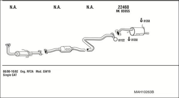 Išmetimo sistema WALKER MAH10263B