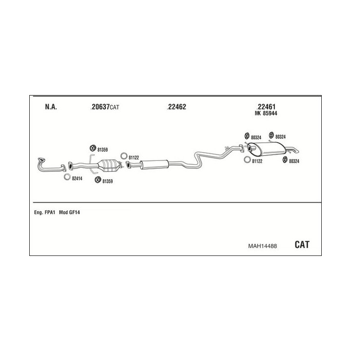 Išmetimo sistema WALKER MAH14488