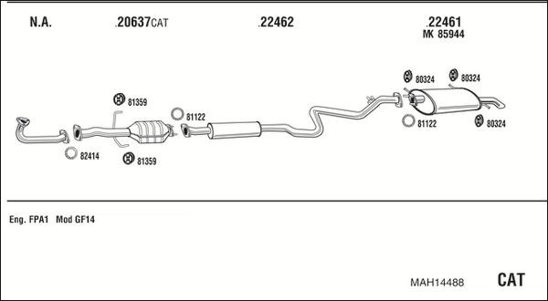 Išmetimo sistema WALKER MAH14488