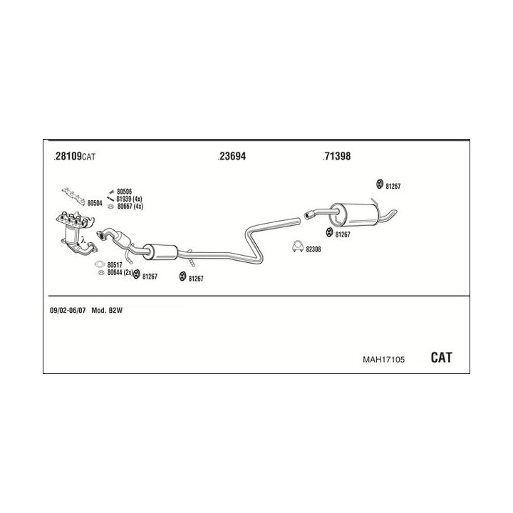 Išmetimo sistema WALKER MAH17105