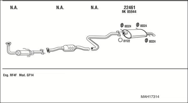 Išmetimo sistema WALKER MAH17314