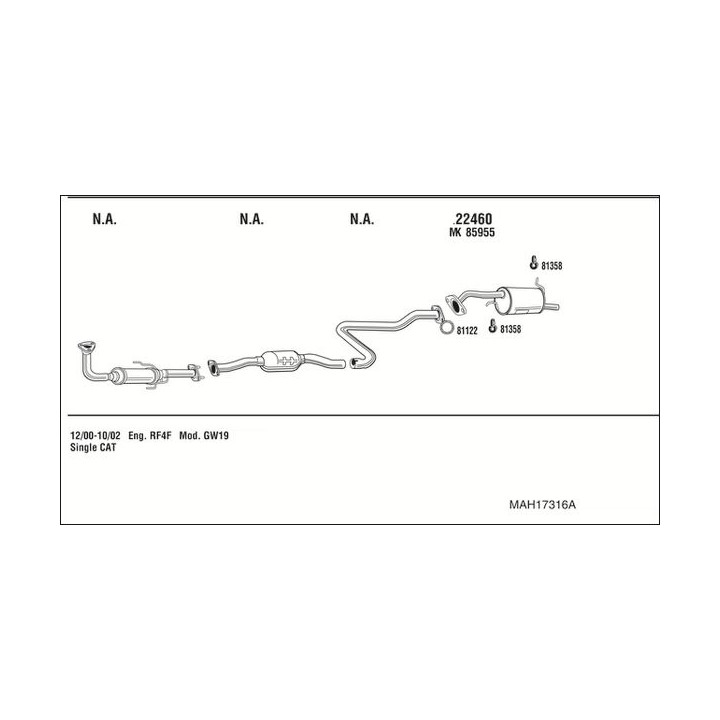 Išmetimo sistema WALKER MAH17316A