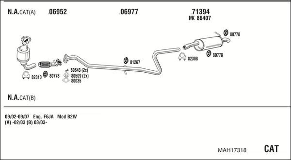 Išmetimo sistema WALKER MAH17318