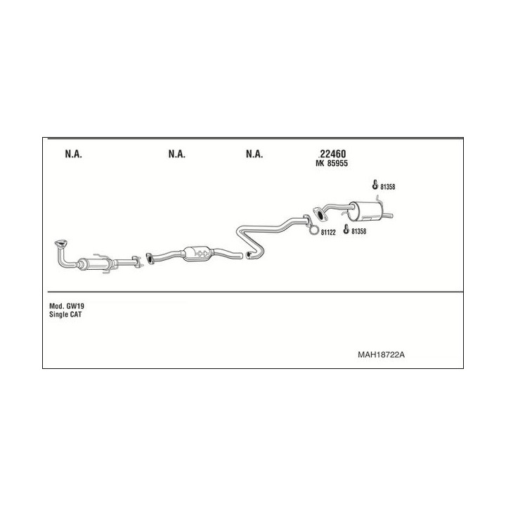 Išmetimo sistema WALKER MAH18722A