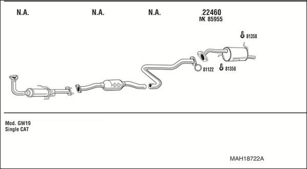Išmetimo sistema WALKER MAH18722A