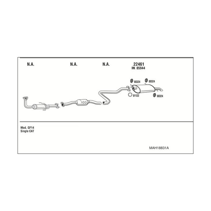 Išmetimo sistema WALKER MAH18831A
