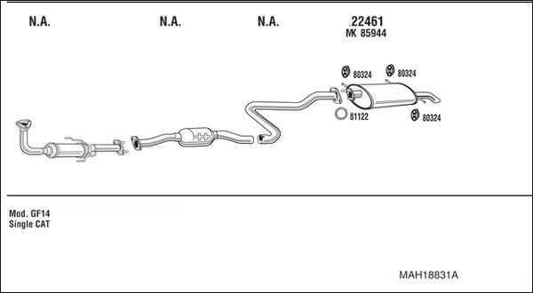 Išmetimo sistema WALKER MAH18831A