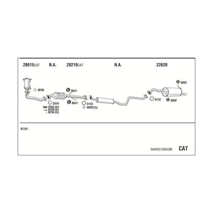 Išmetimo sistema WALKER MAK012643B
