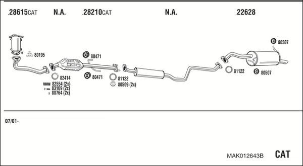 Išmetimo sistema WALKER MAK012643B
