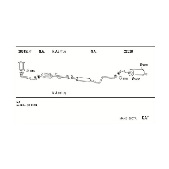 Išmetimo sistema WALKER MAK016507A