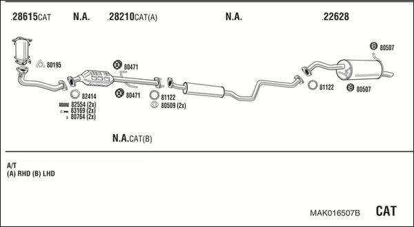Išmetimo sistema WALKER MAK016507B