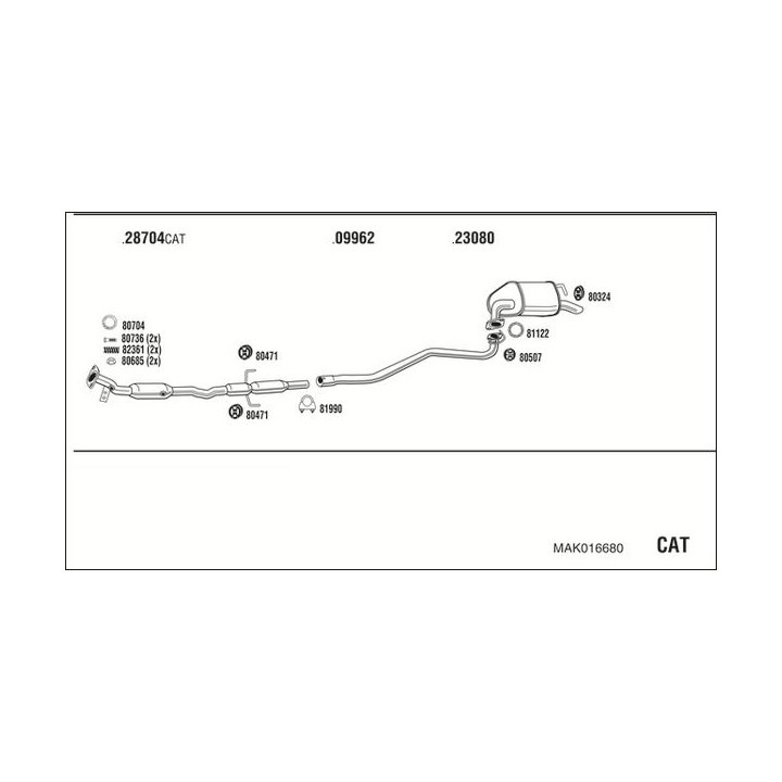 Išmetimo sistema WALKER MAK016680