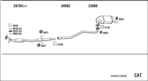 Išmetimo sistema WALKER MAK016680