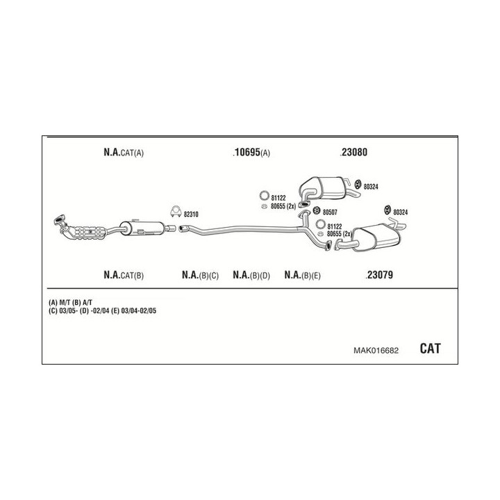 Išmetimo sistema WALKER MAK016682