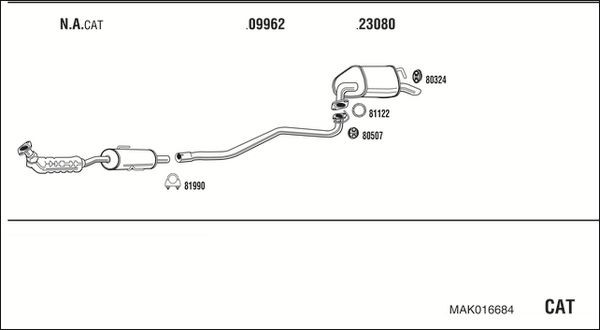 Išmetimo sistema WALKER MAK016684