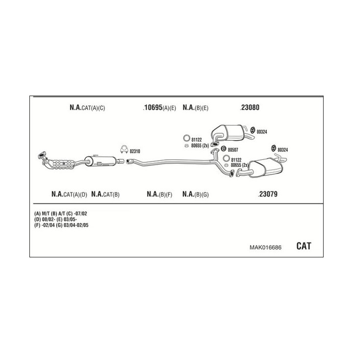 Išmetimo sistema WALKER MAK016686