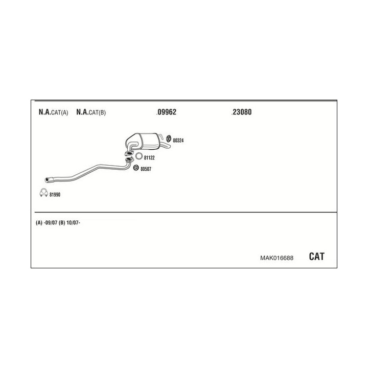 Išmetimo sistema WALKER MAK016688