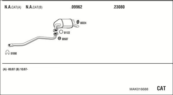 Išmetimo sistema WALKER MAK016688