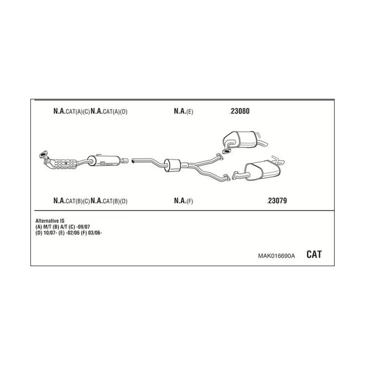 Išmetimo sistema WALKER MAK016690A