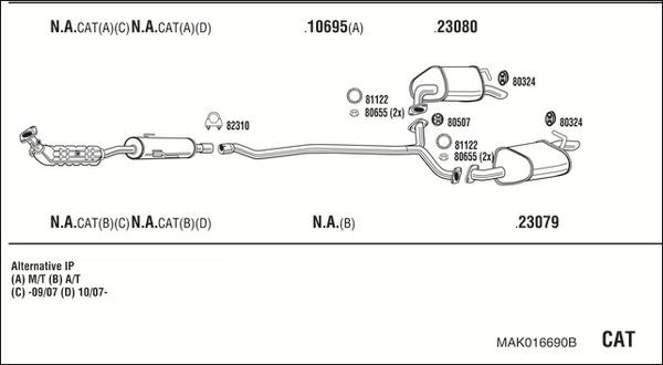 Išmetimo sistema WALKER MAK016690B