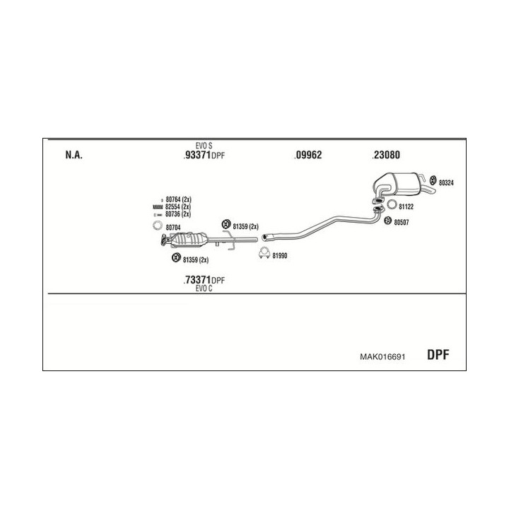 Išmetimo sistema WALKER MAK016691