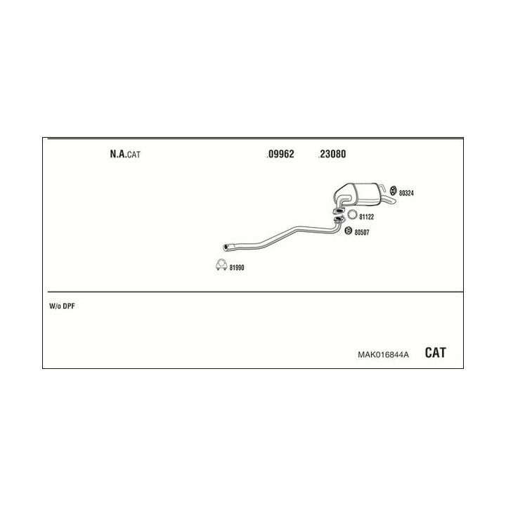 Išmetimo sistema WALKER MAK016844A