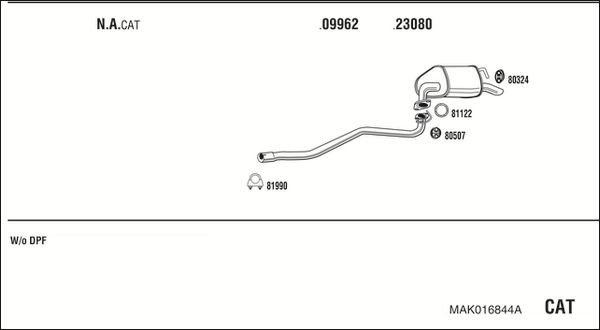 Išmetimo sistema WALKER MAK016844A