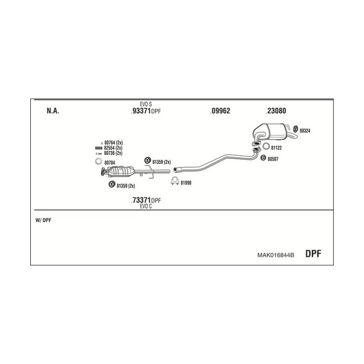 Išmetimo sistema WALKER MAK016844B