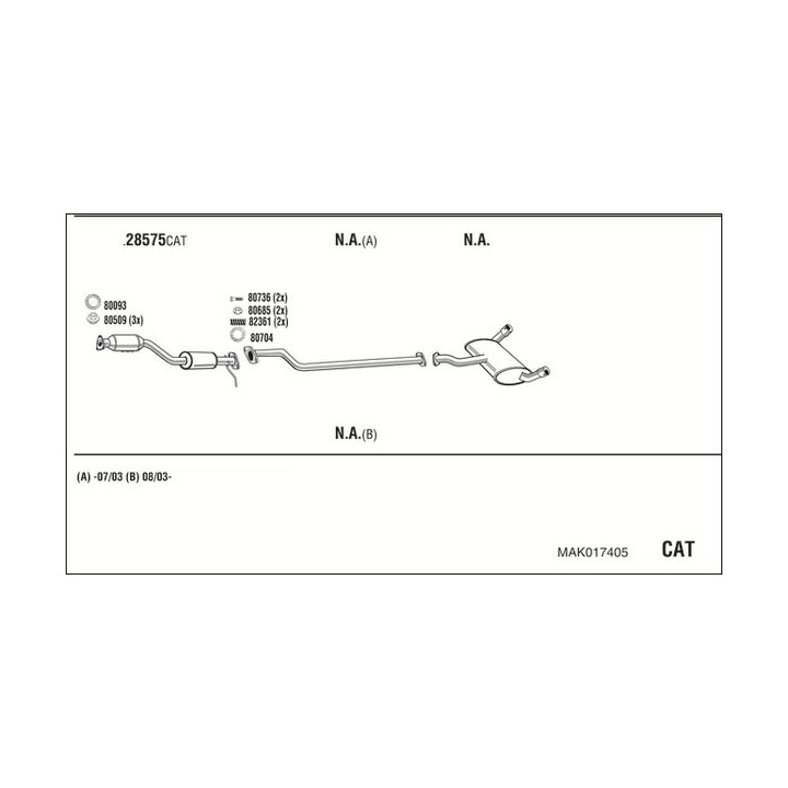Išmetimo sistema WALKER MAK017405