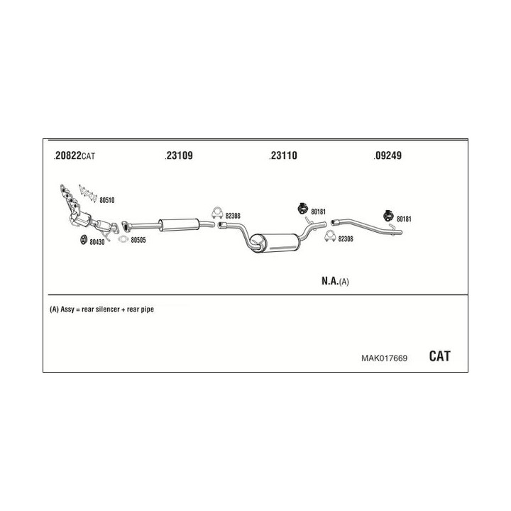 Išmetimo sistema WALKER MAK017669