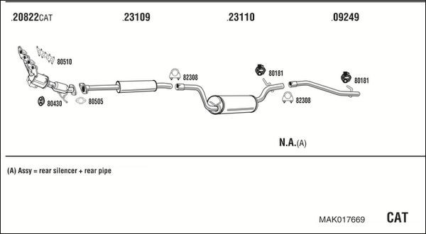 Išmetimo sistema WALKER MAK017669