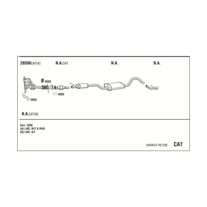 Išmetimo sistema WALKER MAK017672B