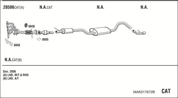 Išmetimo sistema WALKER MAK017672B